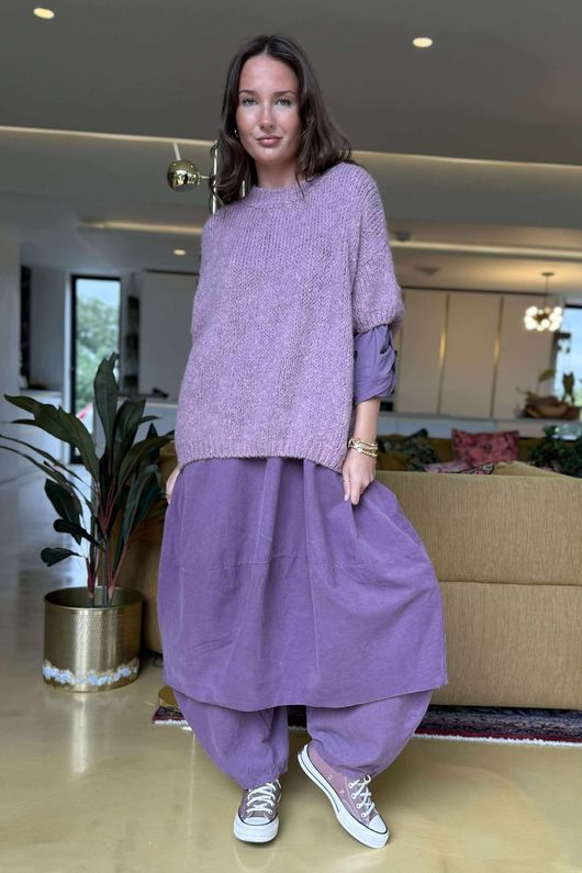 Made in Italy Cooper Needlecord Cocoon Dress Dewberry